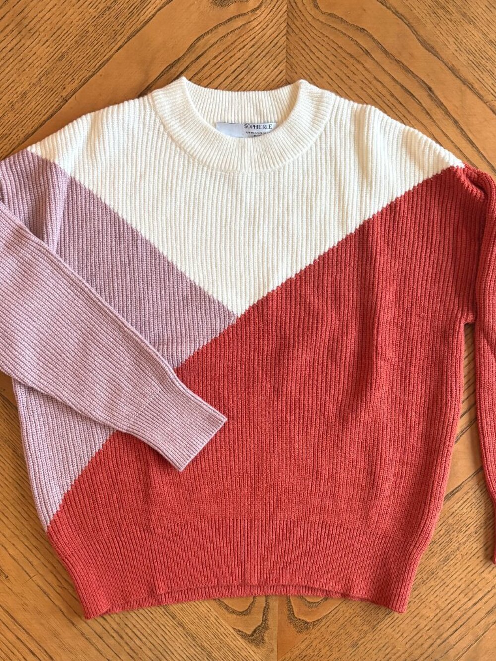 Sophie Rue Color Block Ribbed Knit Sweater Women's XS